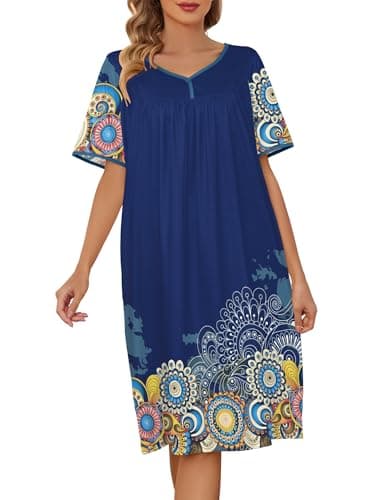 Moo Moos Floral Nightgowns for Women with Pockets