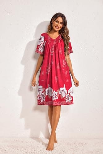 Ekouaer Women's Floral Print Mumu Dress