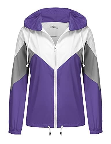 SoTeer Women's Lightweight Waterproof Hooded Raincoat