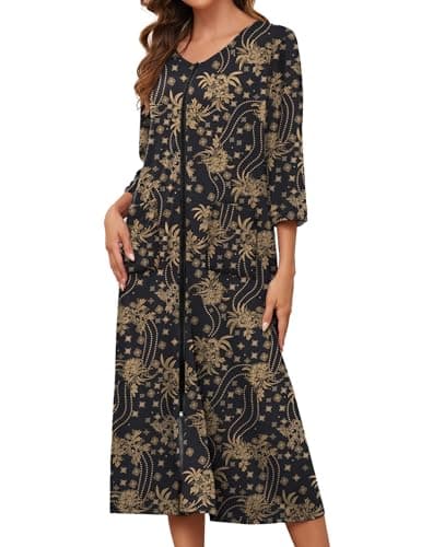 Bloggerlove Zipper Front Robes for Women House Coat with Pockets S-3XL  
Bloggerlove Zipper Front Robes for Women Lounge Wear Half Sleeve S-3XL  
Bloggerlove Zipper Front Robes for Women Nightgown with Pockets S-3XL