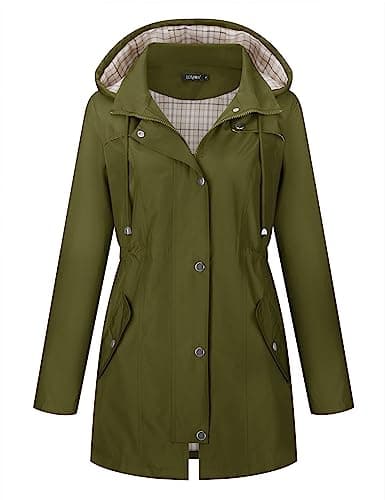 Women's Waterproof Outdoor Hiking Raincoat Lined Lightweight Hoodie