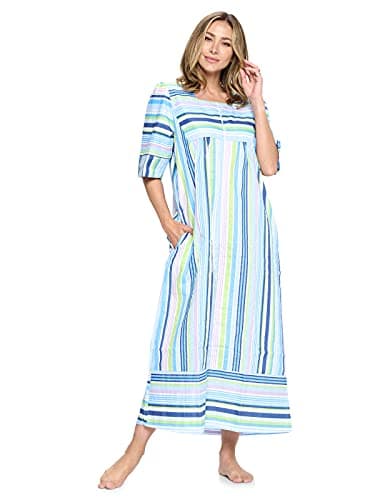 Casual Nights Women's Zip Front Woven House Dress for Night Relax | 3/4 Sleeves Lounger
| Casual Nights Women's Zip Front Woven House Dress | 3/4 Sleeves Long Duster Lounger for Casual Nights
| Casual Nights Women's Zip Front Woven House Dress | 3/4