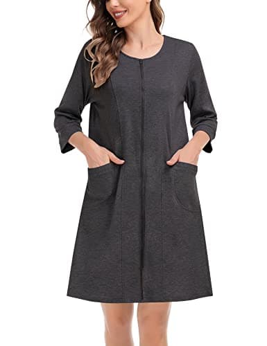 SWOMOG Women's Zip-Up Robe
