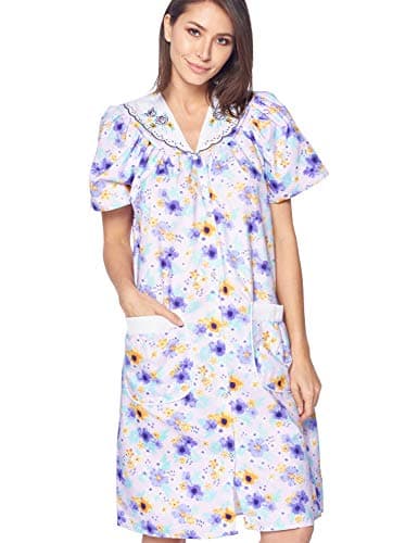 Casual Nights Women's Snap-Front House Dress with Pockets