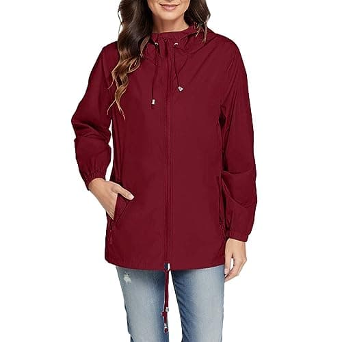 Women's Lightweight Waterproof Hooded Rain Jacket