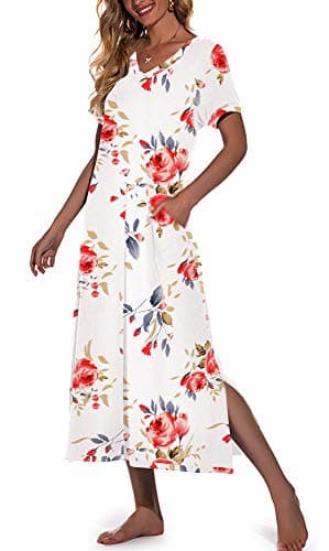 Women's Long Nightgown with Pockets