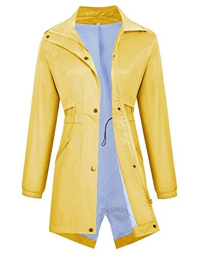 Womens Waterproof All-Weather Raincoat with Cinch Waist