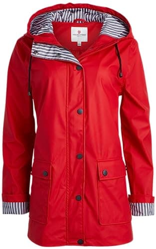 URBAN REPUBLIC Women's Water Resistant Rain Jacket with Pockets - S-3XL