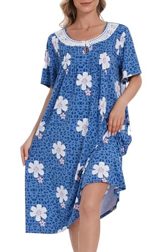 COSUNIONY Soft Cotton Nightgowns for Women with Pockets