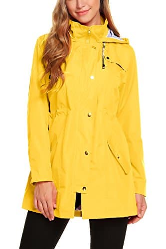 ZHENWEI Women's Lightweight Hooded Waterproof Outdoor Rain Jacket S-XXL