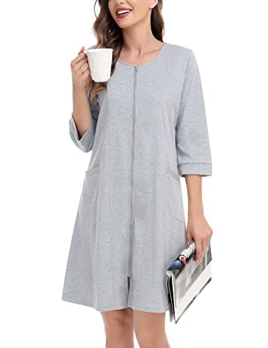 SWOMOG Women's Zip-Up Robe