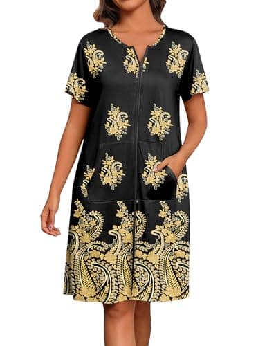 Ekouaer Lightweight Floral Print Women's Houserobe with Pockets