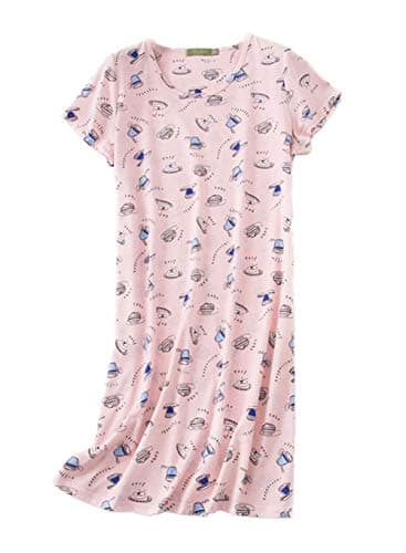 Inadays 3 Pack Women's Cotton Short Sleeve Nightgown Fun Print Sleepwear