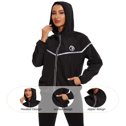 LAZAWG Women's Lightweight Waterproof Hooded Raincoat Windbreaker for Outdoor Activities