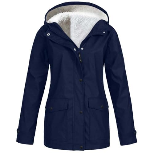 xoxingysm Women's Waterproof Hooded Rain Jacket for Outdoor Hiking