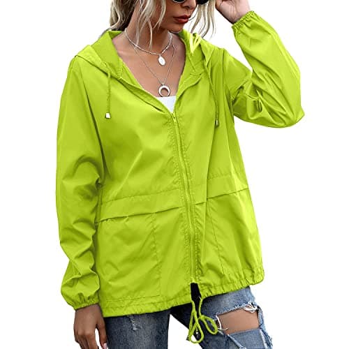 PESION Women's Waterproof Raincoat with Hood and Pocket