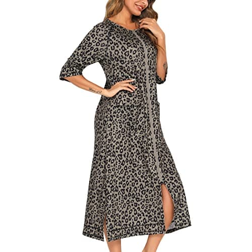 Women's Long Housecoat with Pockets