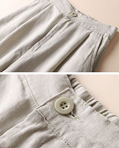 Aeneontrue Women's 100% Linen Cropped Palazzo Pants Trendy Summer Outfits