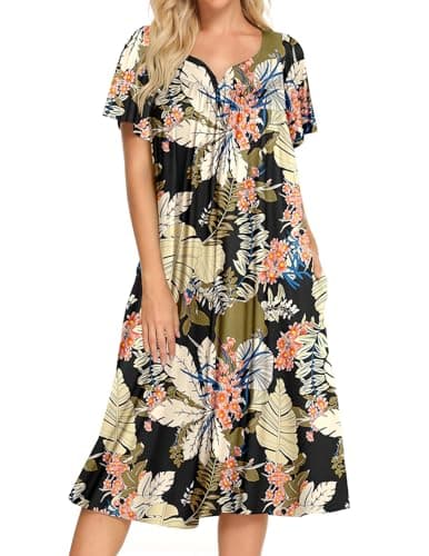 Bloggerlove House Dresses for Women Short Sleeve with Pockets Patio Dress S-XXL  
Bloggerlove House Dresses for Women Mumu Duster Short Sleeve Patio Dress S-XXL  
Bloggerlove House Dresses for Women Short Sleeve with Pockets S-XXL