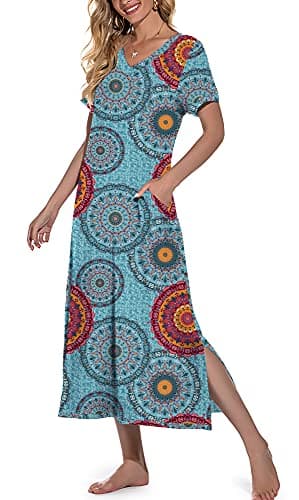 Women's Long Nightgown with Pockets