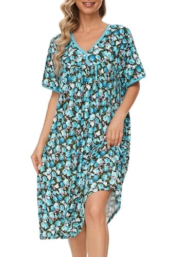 Soft Cotton Nightgowns for Women with Pockets