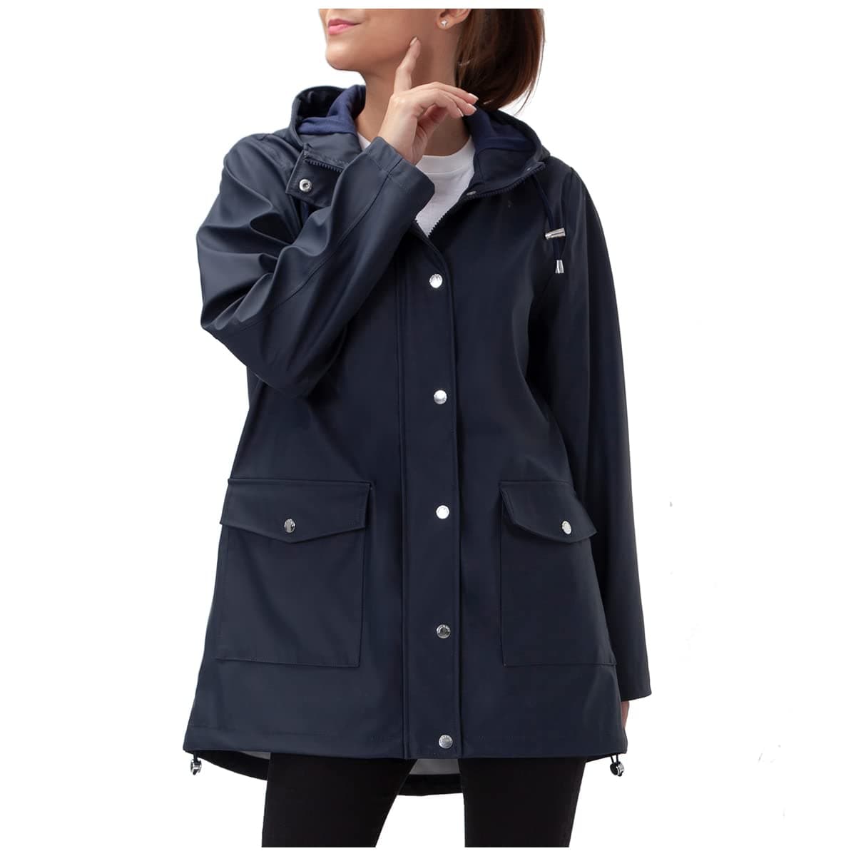Rokka&Rolla Women's Waterproof Hooded Rain Jacket