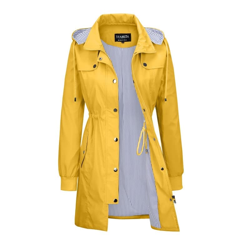 Yeabeda Women's Waterproof Raincoat with Hood Lightweight Windbreaker