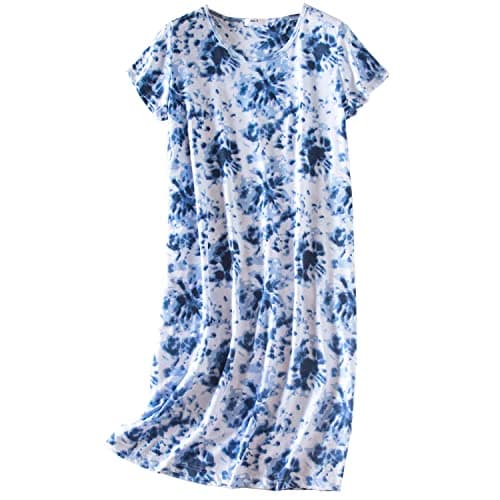 Inadays 3 Pack Women's Cotton Short Sleeve Nightgown Fun Print Sleepwear