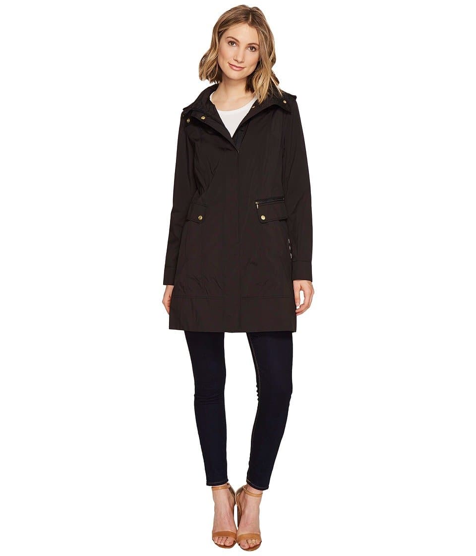 Cole Haan Women's Packable Hooded Rain Jacket