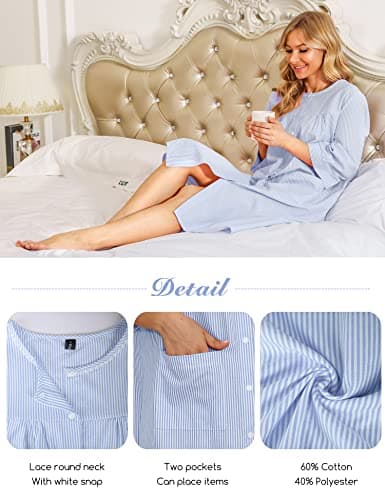 Bloggerlove Women's Snap Front Housecoat Dress