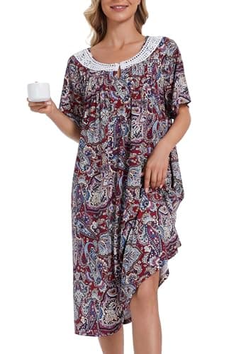 COSUNIONY Soft Cotton Nightgowns for Women with Pockets
