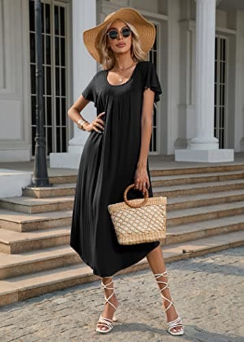 Soft Flare Sleeve Nightgowns for Women M-3XL with Pockets