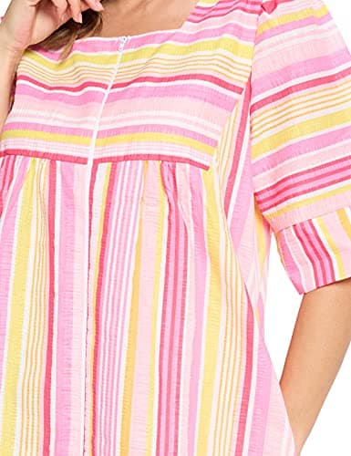 Casual Nights Women's Zip Front Woven House Dress