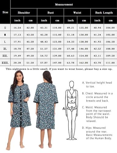 Women's Snap Front Nightgown with Pockets