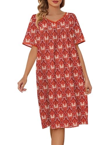 Moo Moos Floral Nightgowns for Women with Pockets