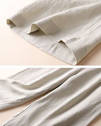 Aeneontrue Women's 100% Linen Cropped Palazzo Pants Trendy Summer Outfits
