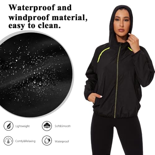 Ningmi Women's Waterproof Hooded Windbreaker Raincoat for Outdoor Hiking