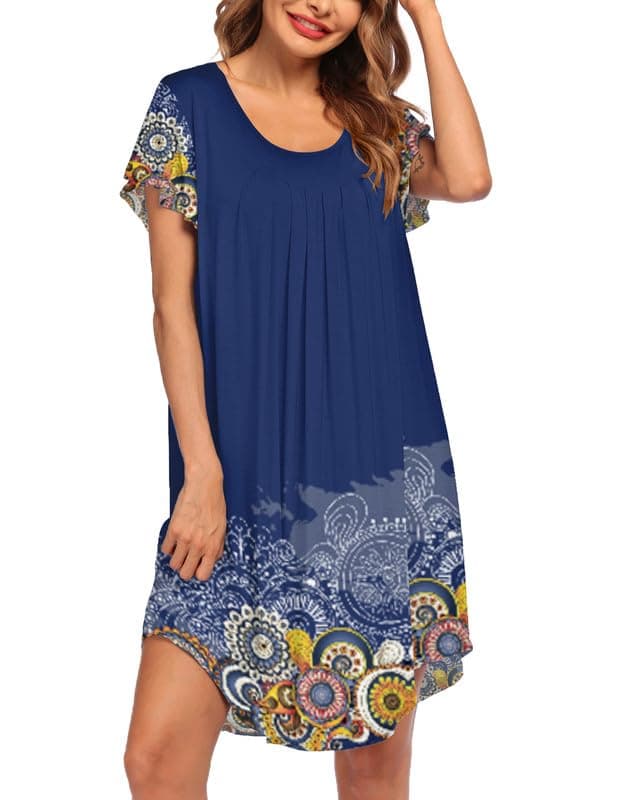 Ekouaer Soft Sleepwear Nightgown for Women
| Ekouaer Pleated Sleep Shirt S-3XL
| Ekouaer Short Sleeve Sleep Dress for Women S-3XL