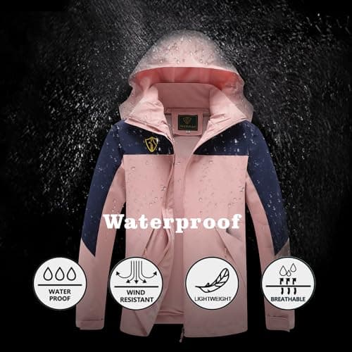 GIISAM Women's Waterproof Lightweight Rain Jacket with Hood