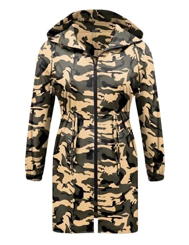 IN'VOLAND Plus Size Women's Lightweight Hooded Raincoat with Pockets