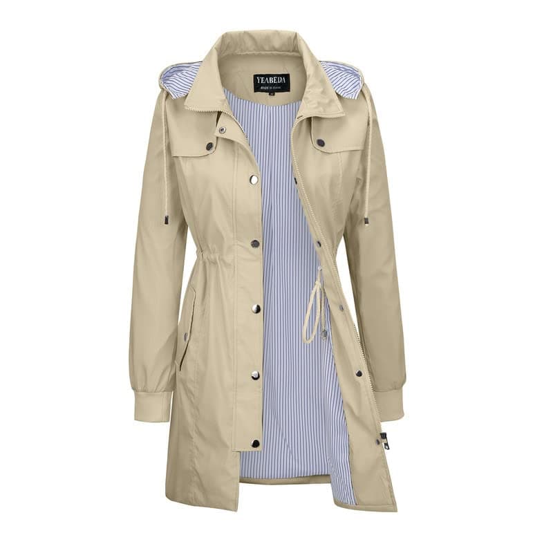 Yeabeda Women's Waterproof Raincoat with Hood Lightweight Windbreaker