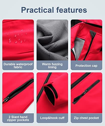 CREATMO Women's Lightweight Waterproof Softshell Jacket Fleece Lined Windbreaker