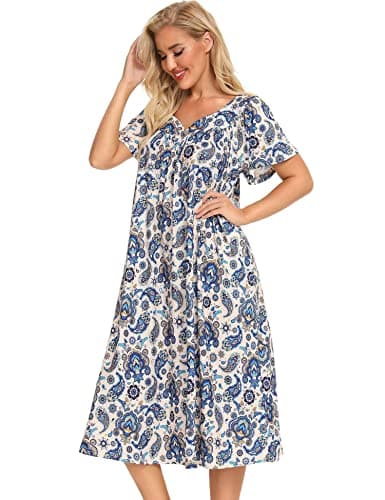 Mumu Short Sleeve House Dresses for Women with Pockets