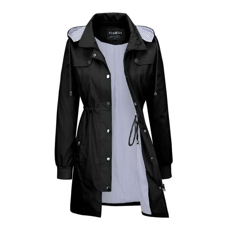 Yeabeda Women's Waterproof Raincoat with Hood Lightweight Windbreaker