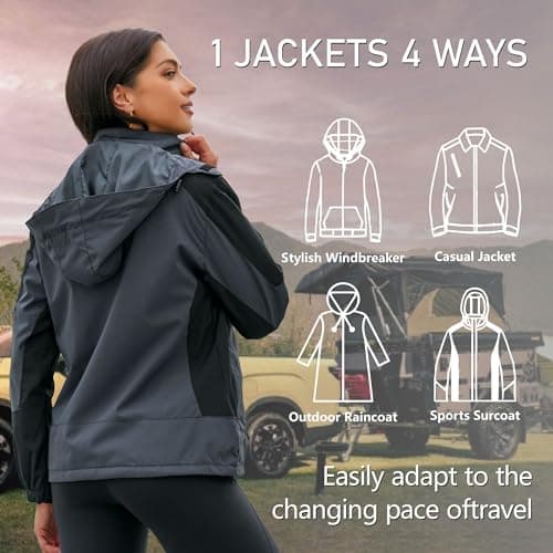 Ginsiom Women's Lightweight Waterproof Rain Jacket with Hood
