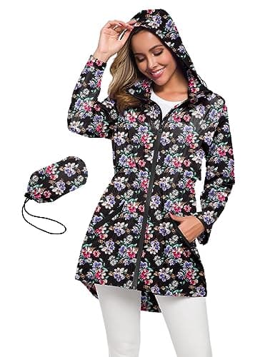 Avoogue Women's Long Waterproof Raincoat