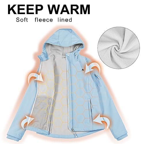 Womens Softshell Fleece Lined Windproof Jacket 33000FT Outdoor Hiking
