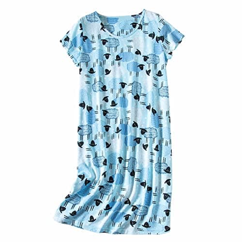 Inadays 3 Pack Women's Cotton Short Sleeve Nightgown Fun Print Sleepwear