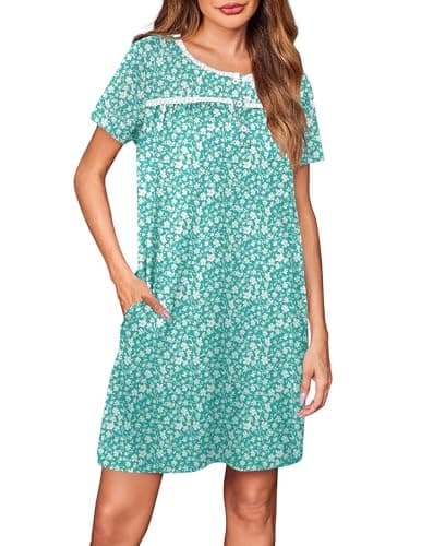 Soft Ekouaer Women's Short Sleeve Nightgown - S-2XL