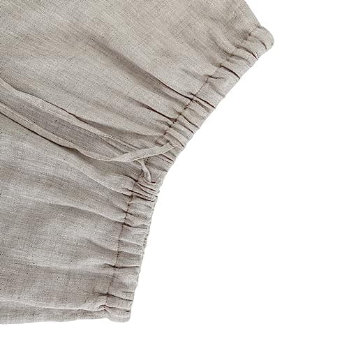 Amazhiyu Women's Pure Linen Summer Drawstring Pants with Pockets